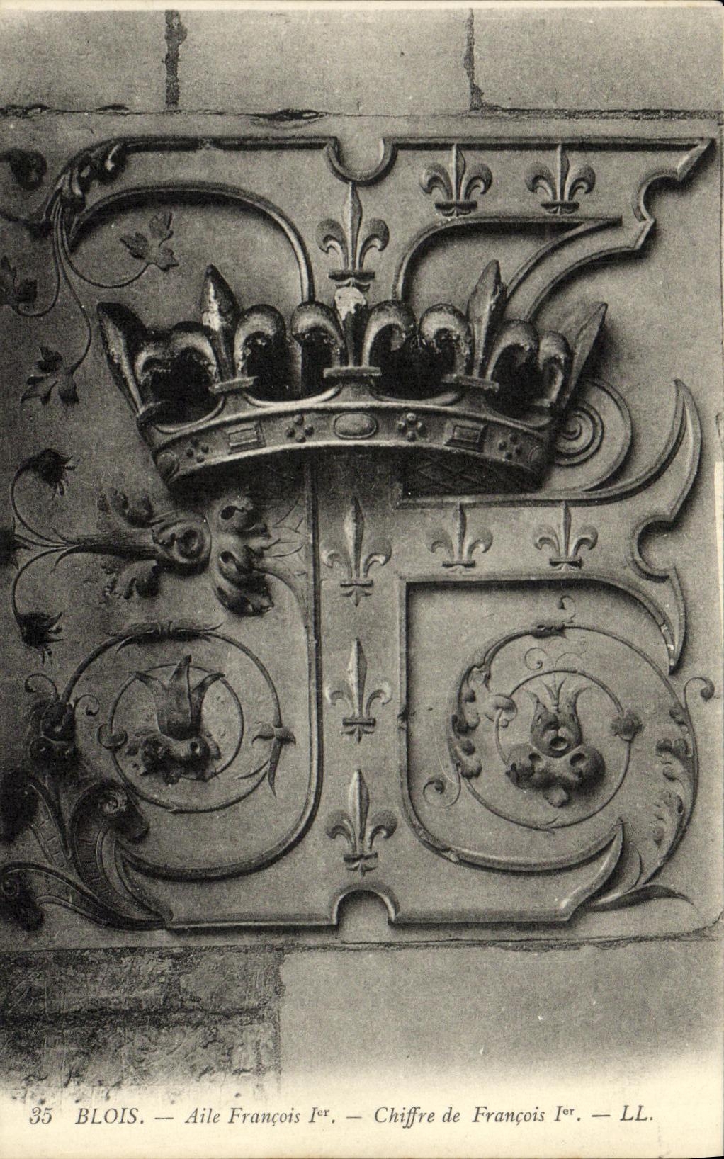 CPA Chateau de Blois Aile Francois 1er Chiffre de Francois 1er