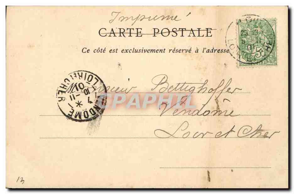 CPA Chateau Blois Aile de Francois 1er Chambre de Catherine de Medicis — Verso