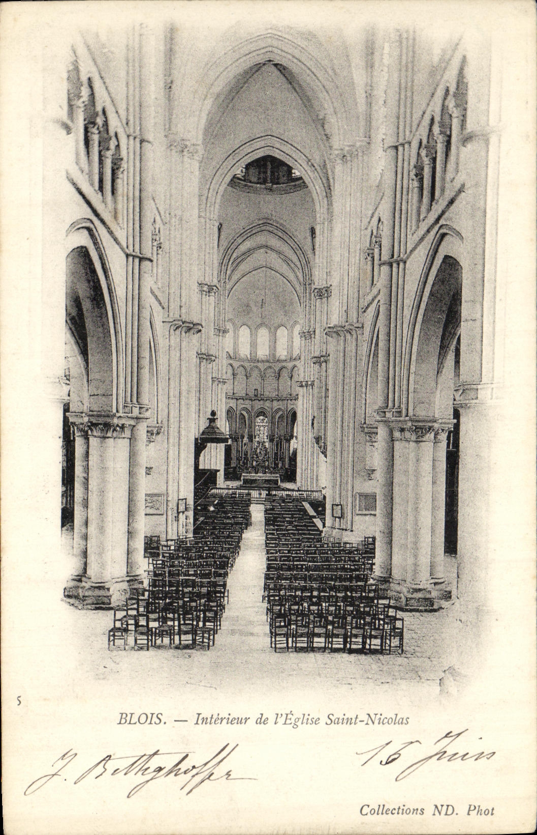 CPA Chateau Blois Interieur de L Eglise Saint Nicolas