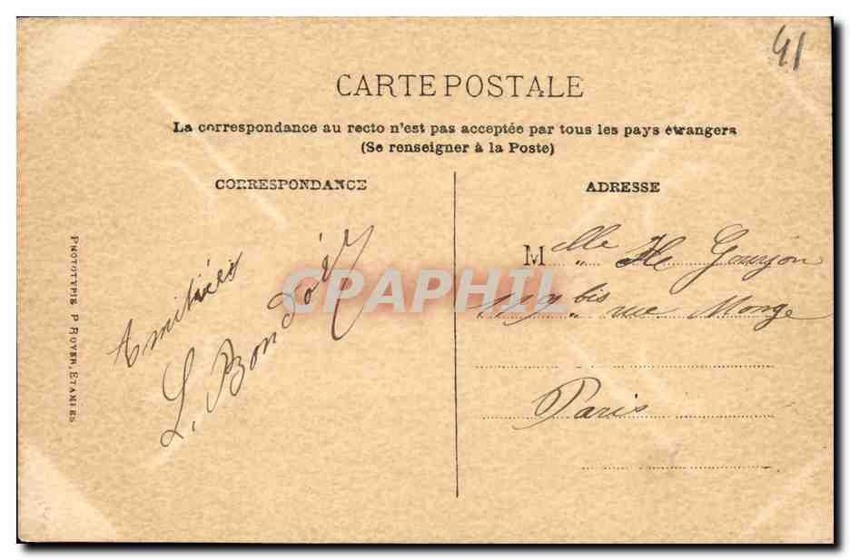 CPA Chateau Blois Cathedrale Saint Louis — Back