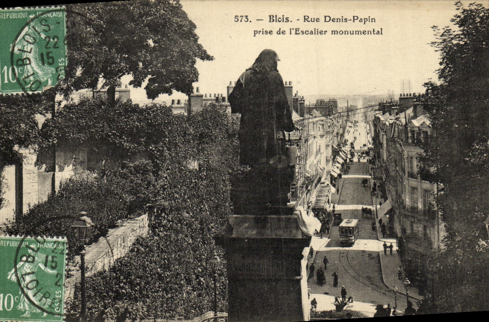 Blois - Rue Denis-Papin, vista del escalier monumental — editor no identificado, número de serie 573