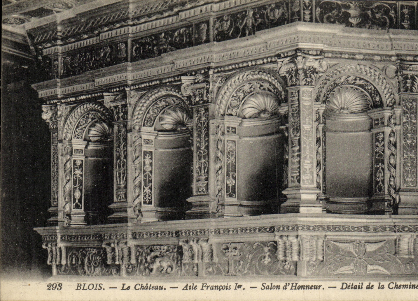Blois — Le Château — Aile François Ier — Salon d'Honneur — Détail de la Cheminée