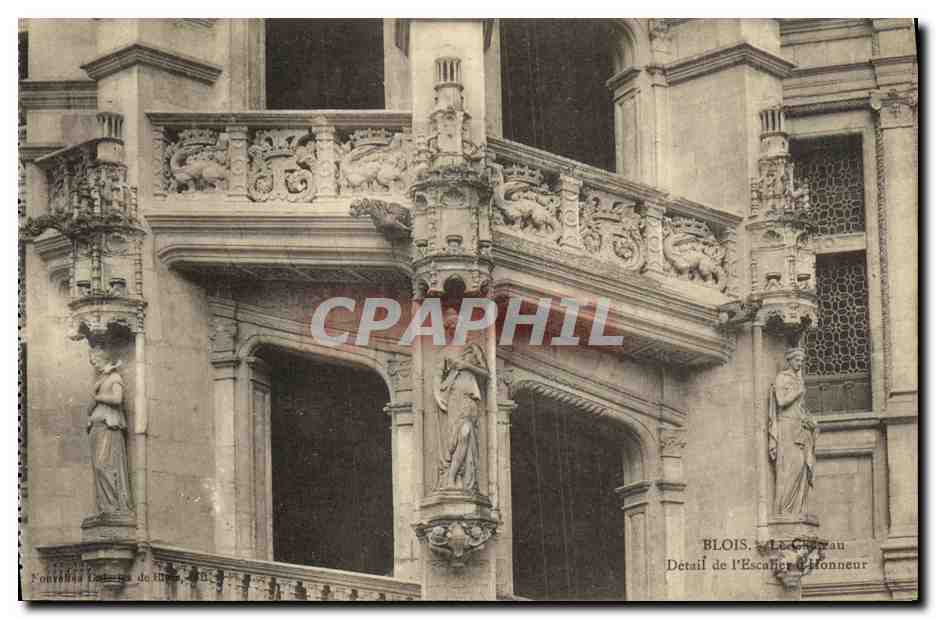 CPA Blois Le Chateau Detail de l escalier d honneur