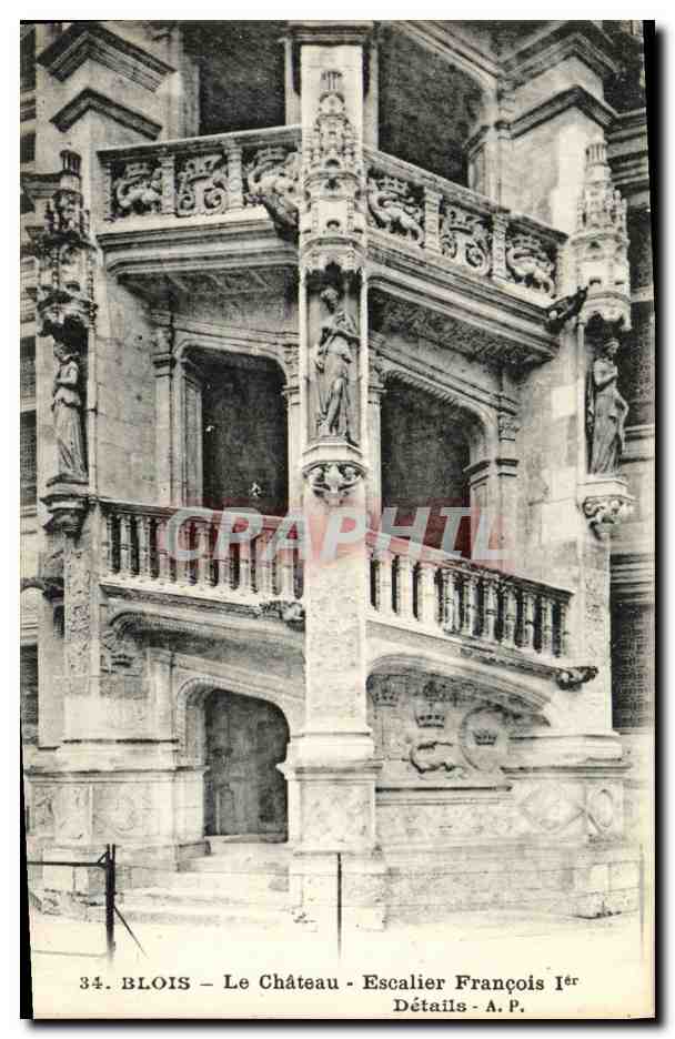 Blois — Le Château - Escalier François 1er - Détails - A.P.