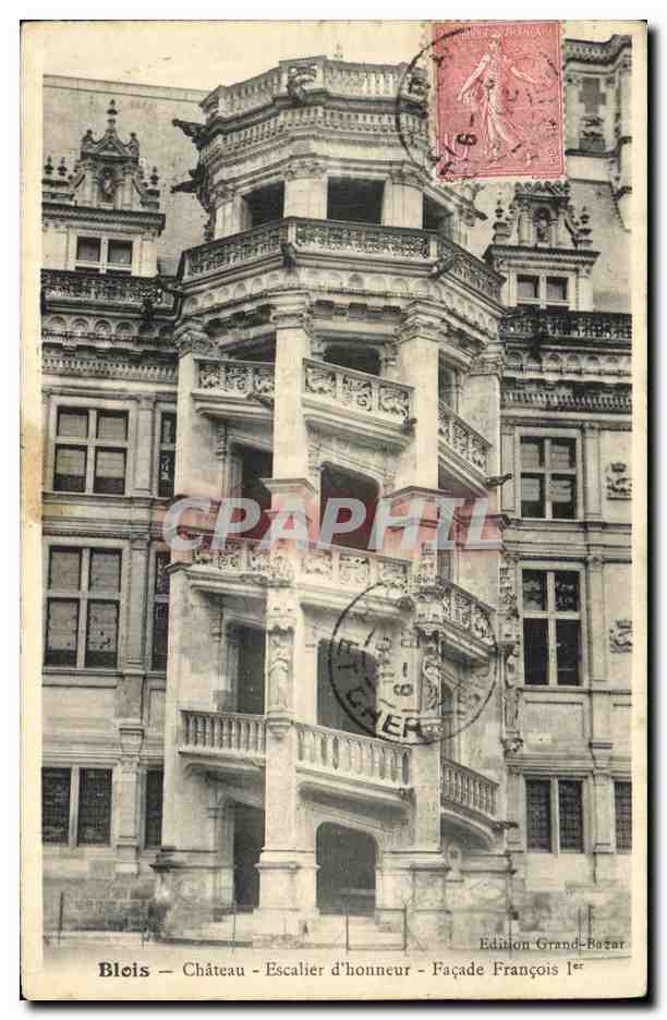 CPA Blois Chateau Escalier d honneur Facade Francois l er 
