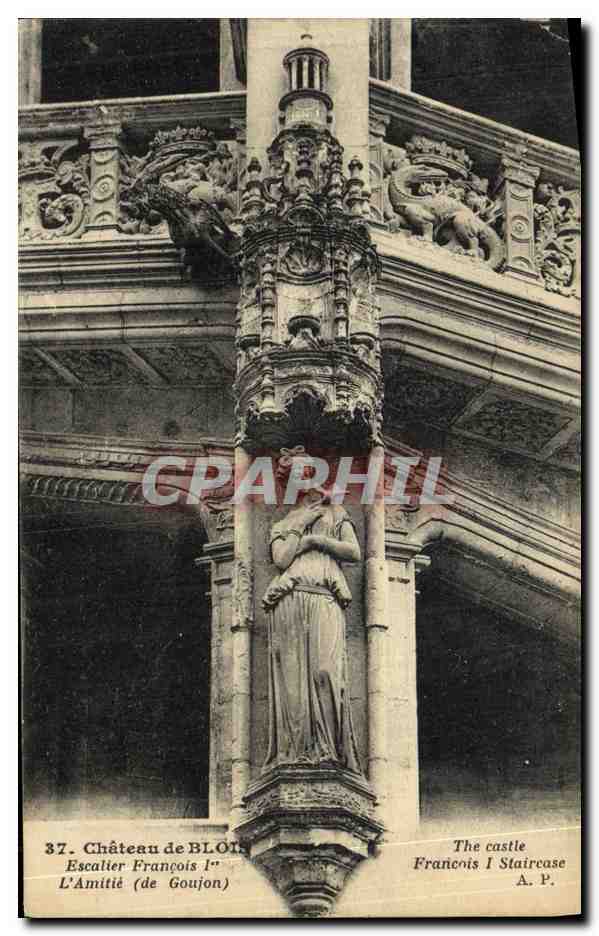 CPA Blois De Chateau Escalier Francois L Amitie Goujon