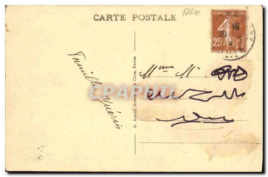 CPA Moulins Le Pont Regemortes sur Allier — Rückseite