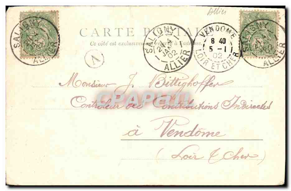 CPA Moulins La malcoiffee — Verso