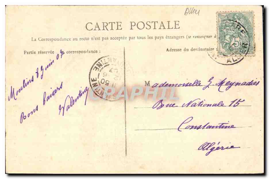 CPA Moulins Statue d Hercule Tombeau de Montmorency — Verso