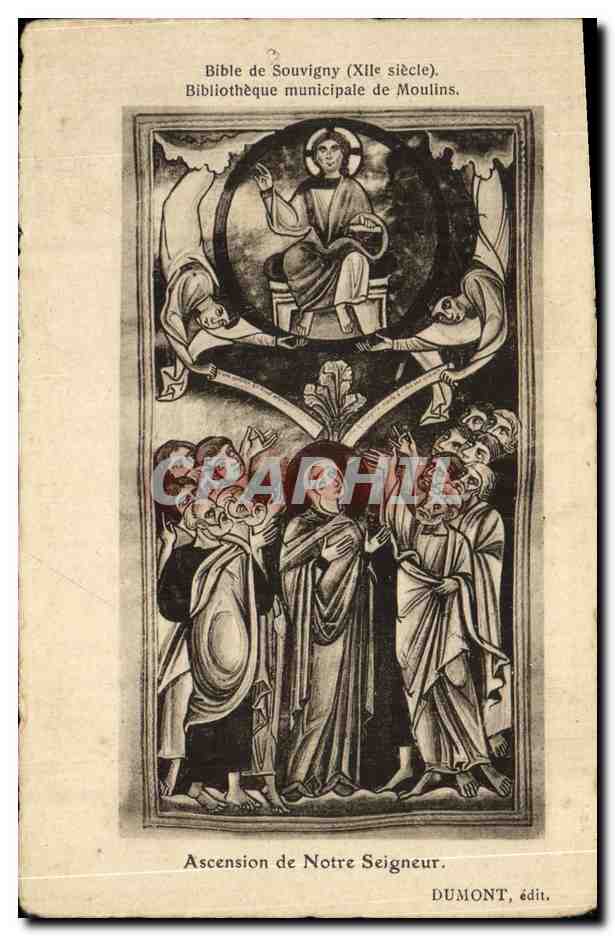 CPA Moulins Bible de Souvigny Bibliotheque de Moulins Ascension de Notre Seigneur