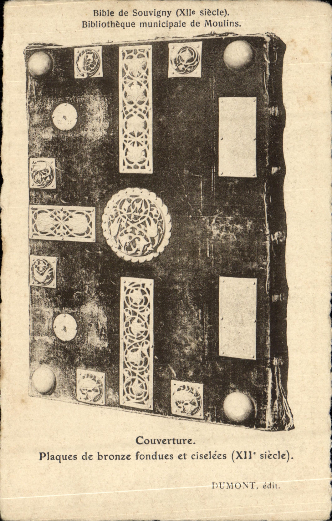 CPA Moulins Bible de Souvigny Bibliotheque de Moulins Couverture