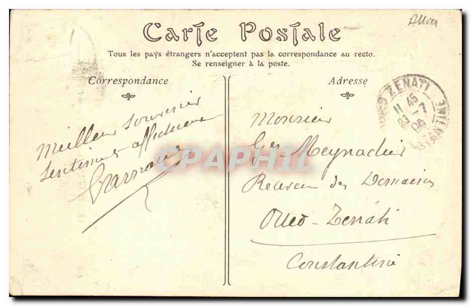 CPA Vichy L Etablissement Thermal — Verso