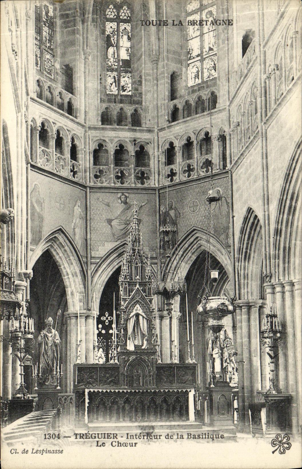 Tréguier — Intérieur de la Basilique, Le Chœur — Cl. de Lespinasse, n°1304