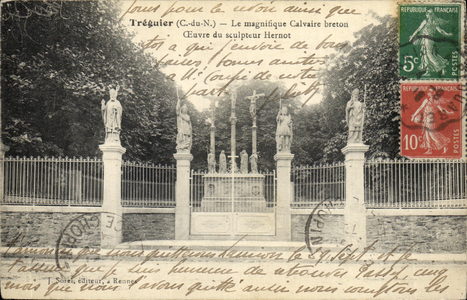 CPA Treguier Le Magnifique Calvaire Breton