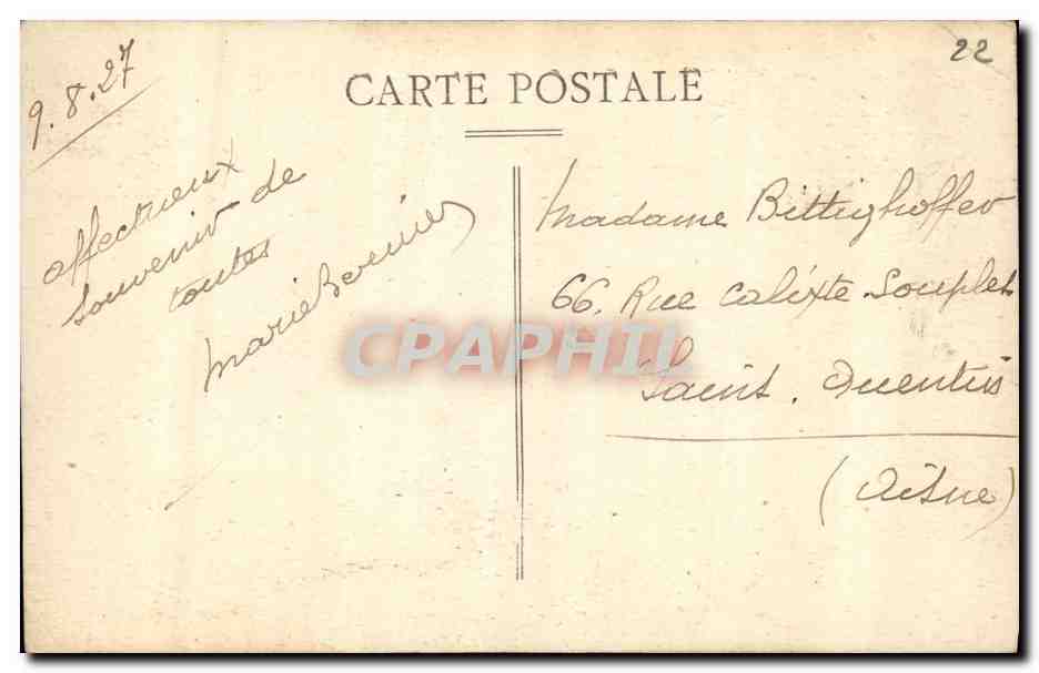Ploumanach (C.-du N.) — La mer devant le Château de Coastecérès — Éditeur Tény, n°43 — Verso