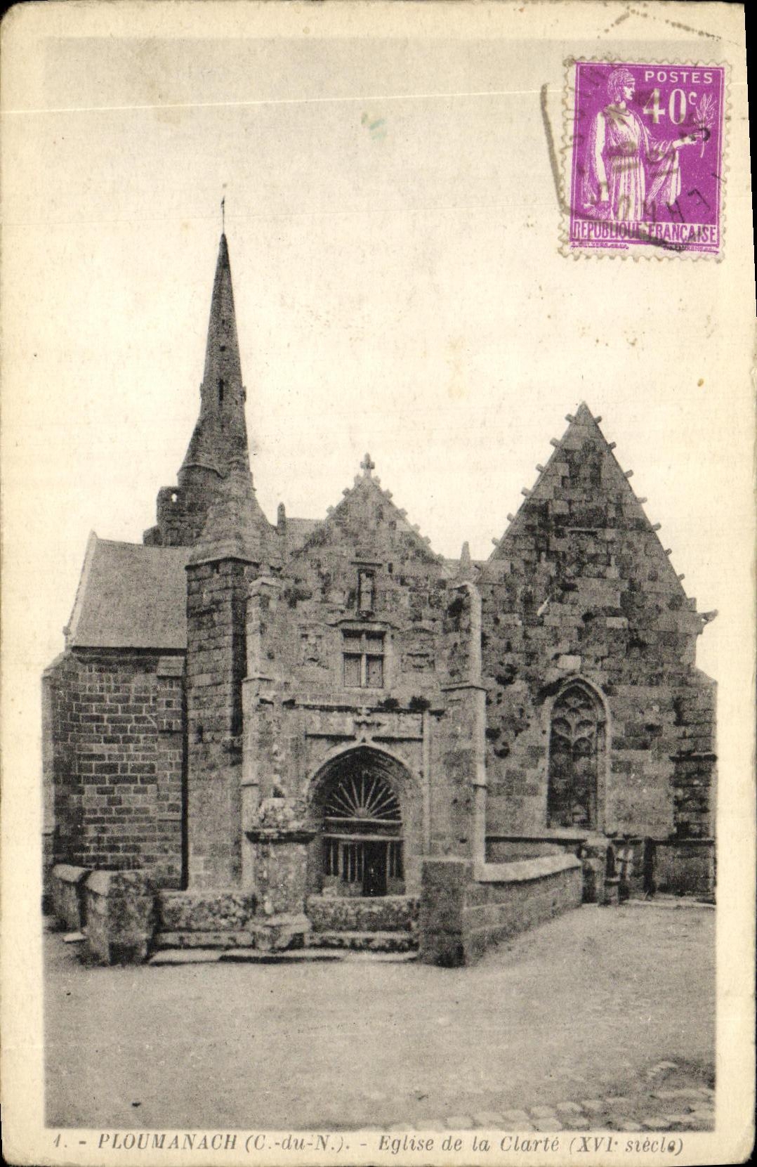 CPA Ploumanch Eglise de la Clarte
