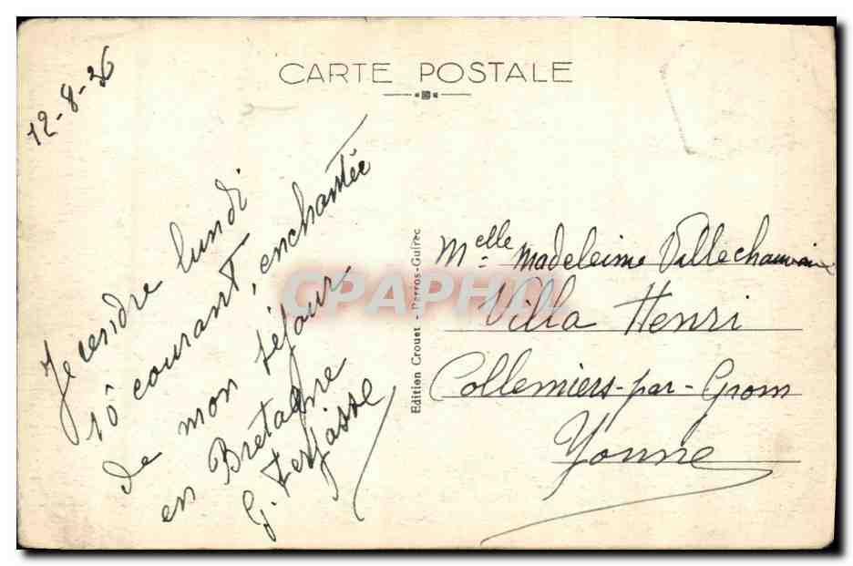 CPA Ploumanch Eglise de la Clarte — Reverso