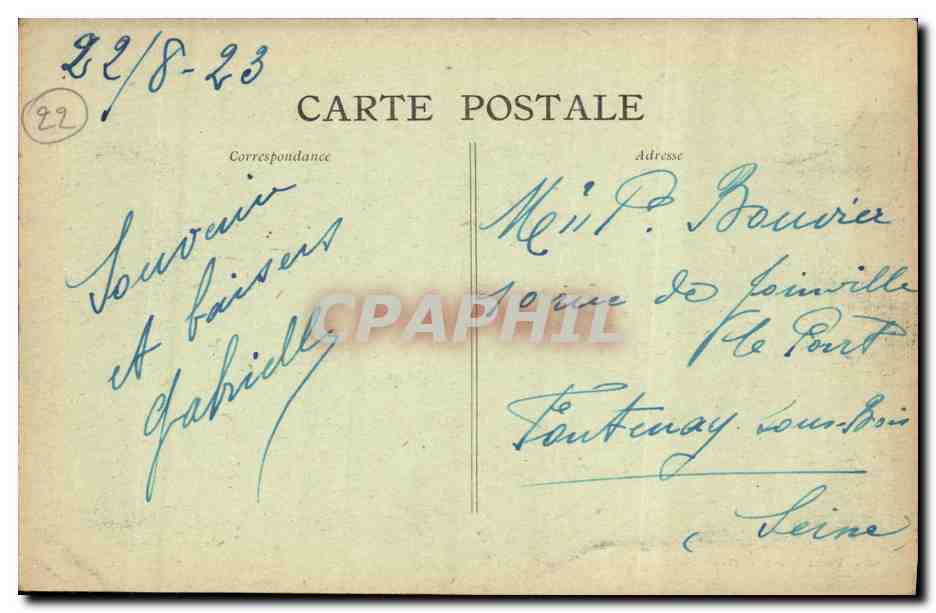 CPA Ploumanch Chateau Coasteres et ses Rochers — Verso