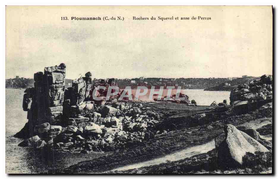 Ploumanach (C.-du N.) — Rochers du Squevel et anse de Perros — C.P. N°113