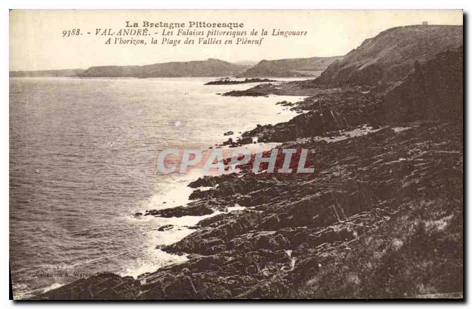 La Bretagne Pittoresque — Les Falaises pittoresques de la Lingouare — Édition A. Waren