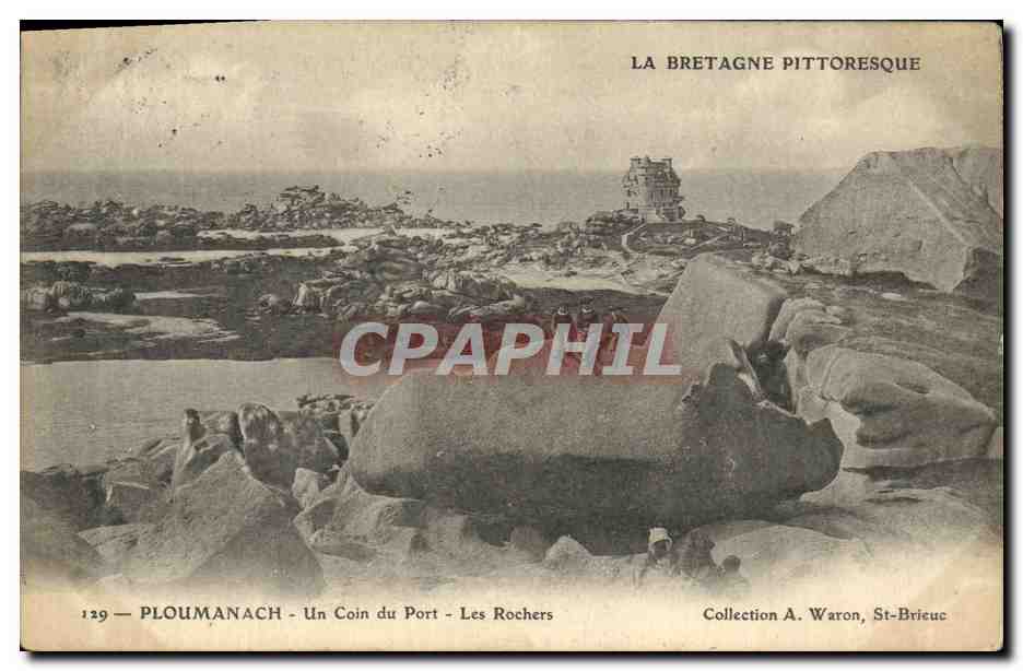 CPA Ploumanach Un Coin du Port Les Rochers Enfants