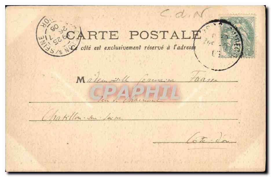 CPA Ploumanach Un Coin du Port Les Rochers Enfants — Rückseite