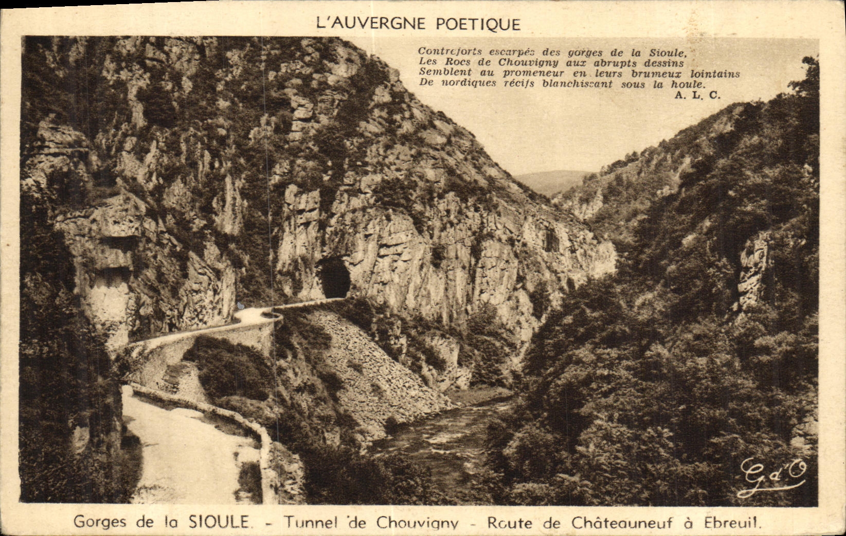 Gorges de la SIoule — Chouvigny Tunnel — Route from Châteauneuf to Ebreuil — Poetic Auvergne