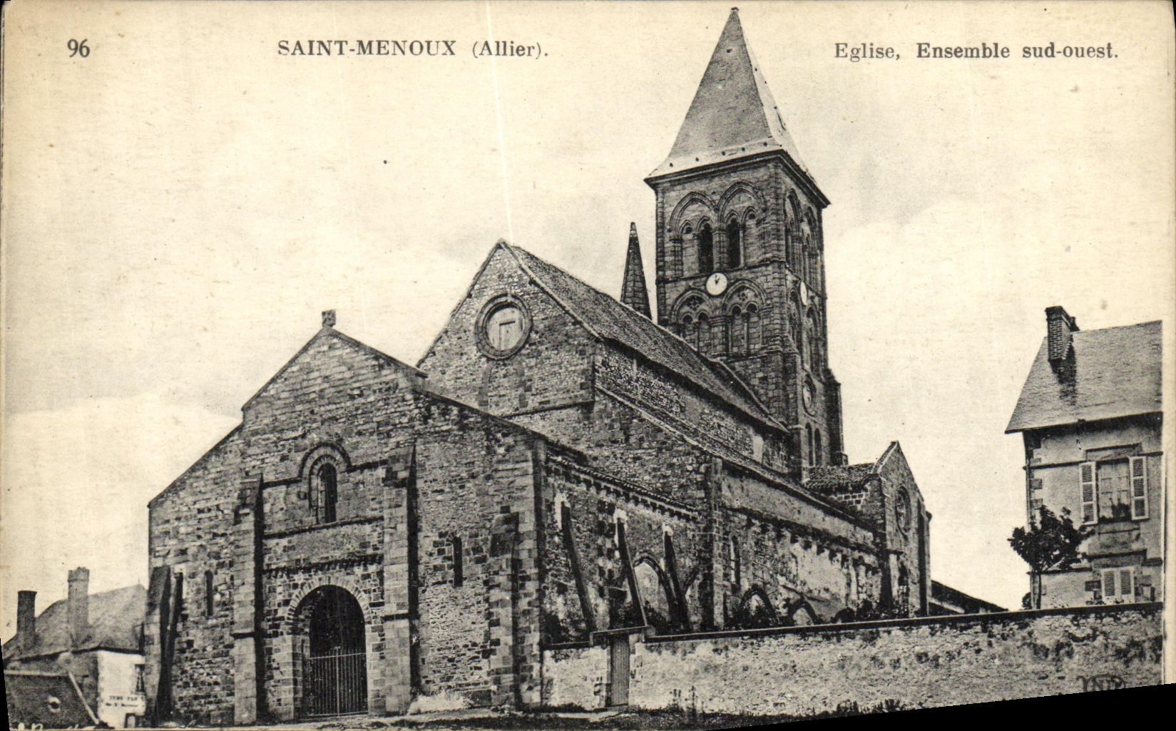 Saint-Menoux (Allier) — Église, Ensemble sud-ouest — N° 96
