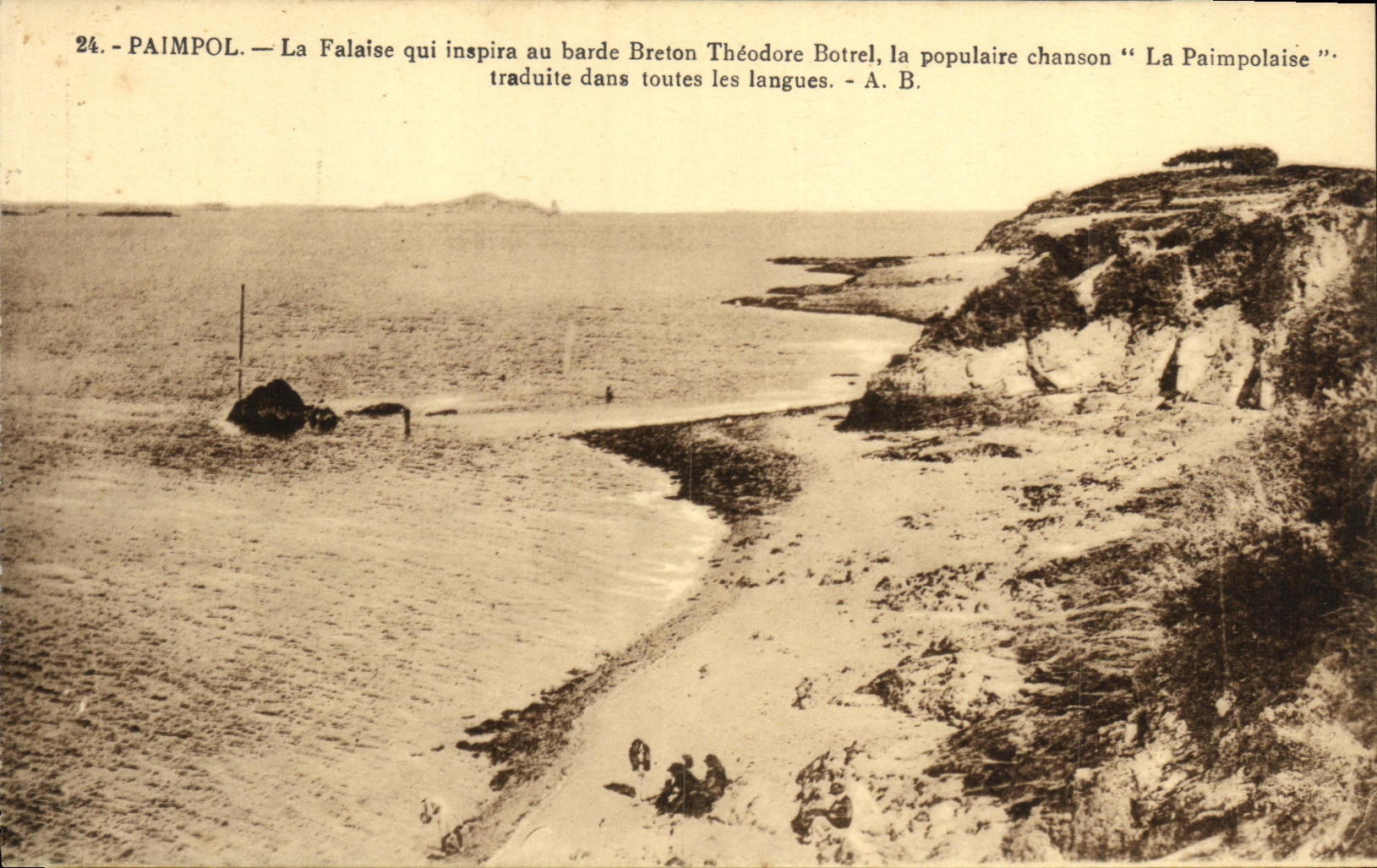 Paimpol — La falaise inspirant Théodore Botrel — A. B.