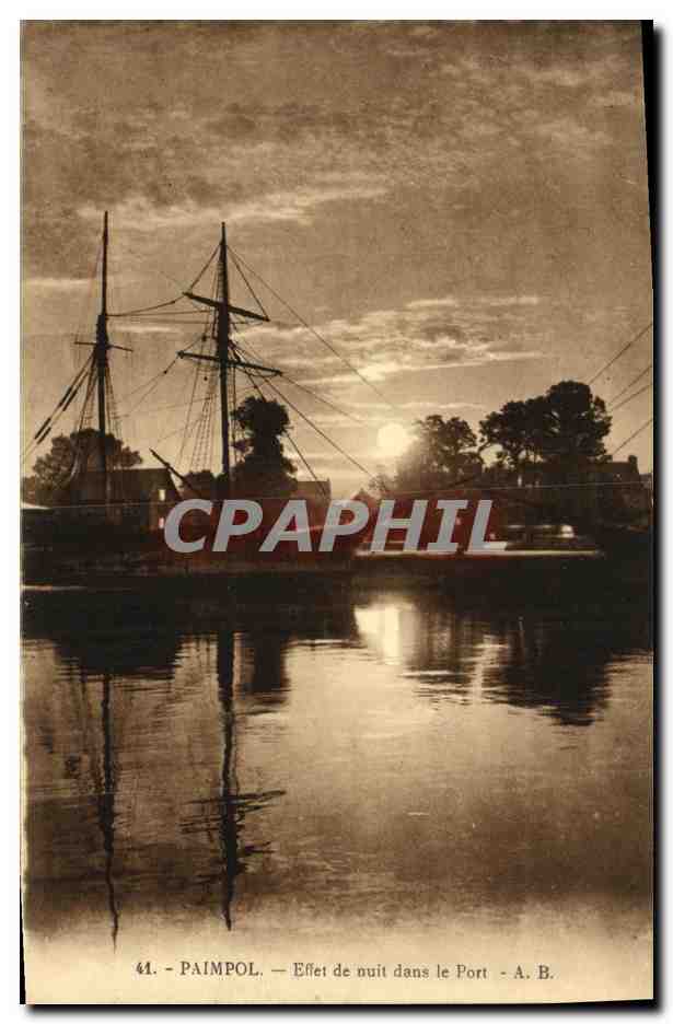 CPA Paimpol Effet de Nuit dans le Port Bateau