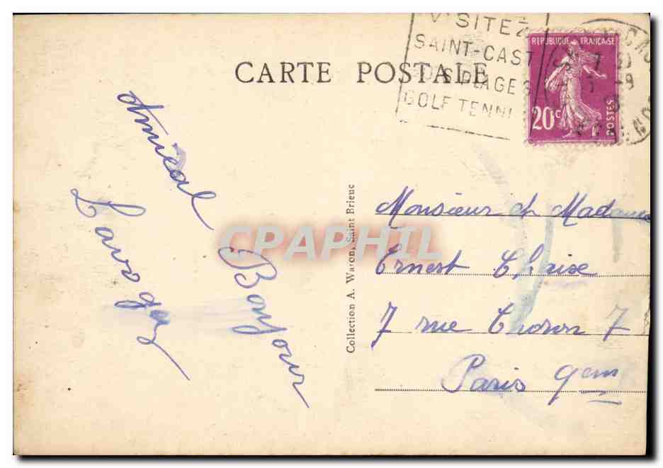 CPA Saint Cast La Pointe de L Isle — Reverso