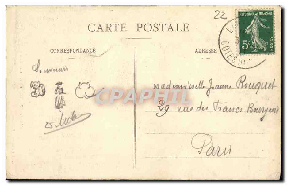 CPA Guingamp Vieille Maison en Bois Tabacs — Rückseite