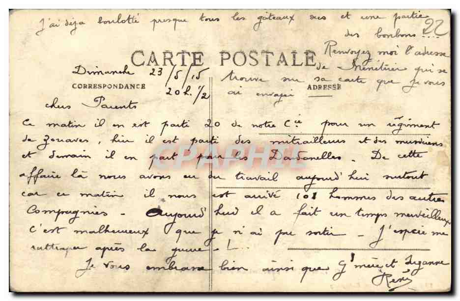 CPA Guingamp Institution Notre Dame La Charmille — Rückseite