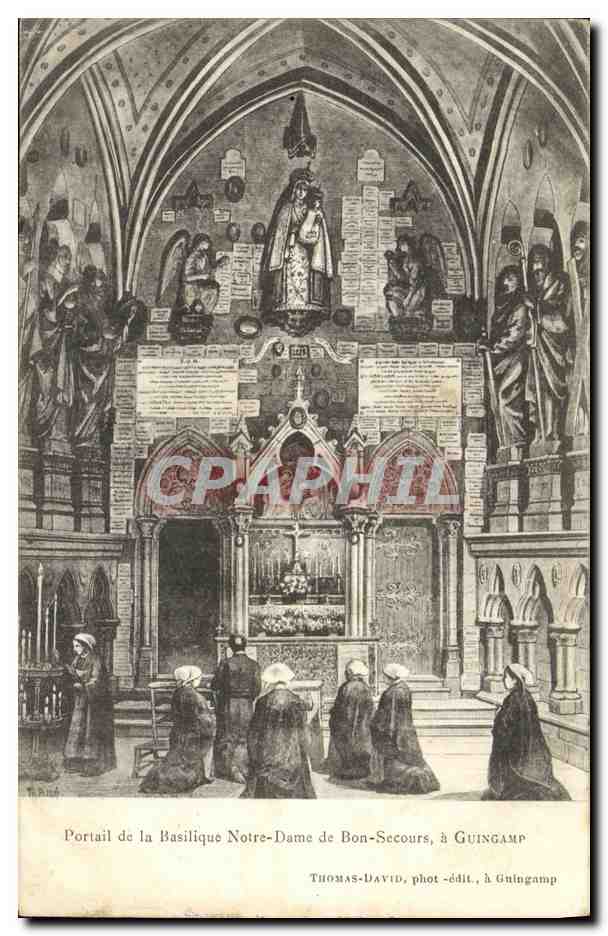 Portail de la Basilique Notre-Dame de Bon-Secours, à Guingamp — Thomas-David, phot-édit, à Guingamp