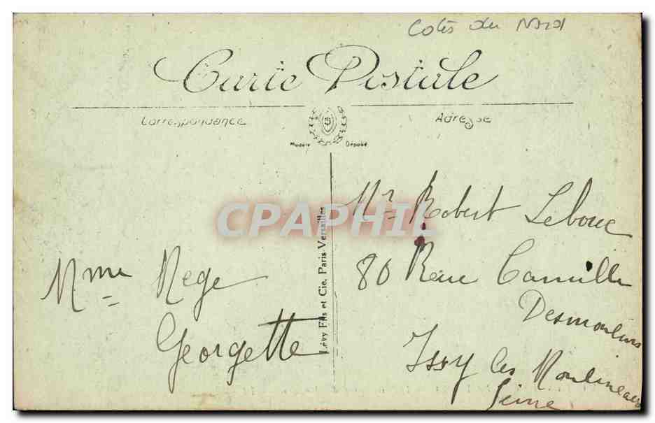 CPA Lannion Le Yaudet Le Port pris du Beguen — Rückseite