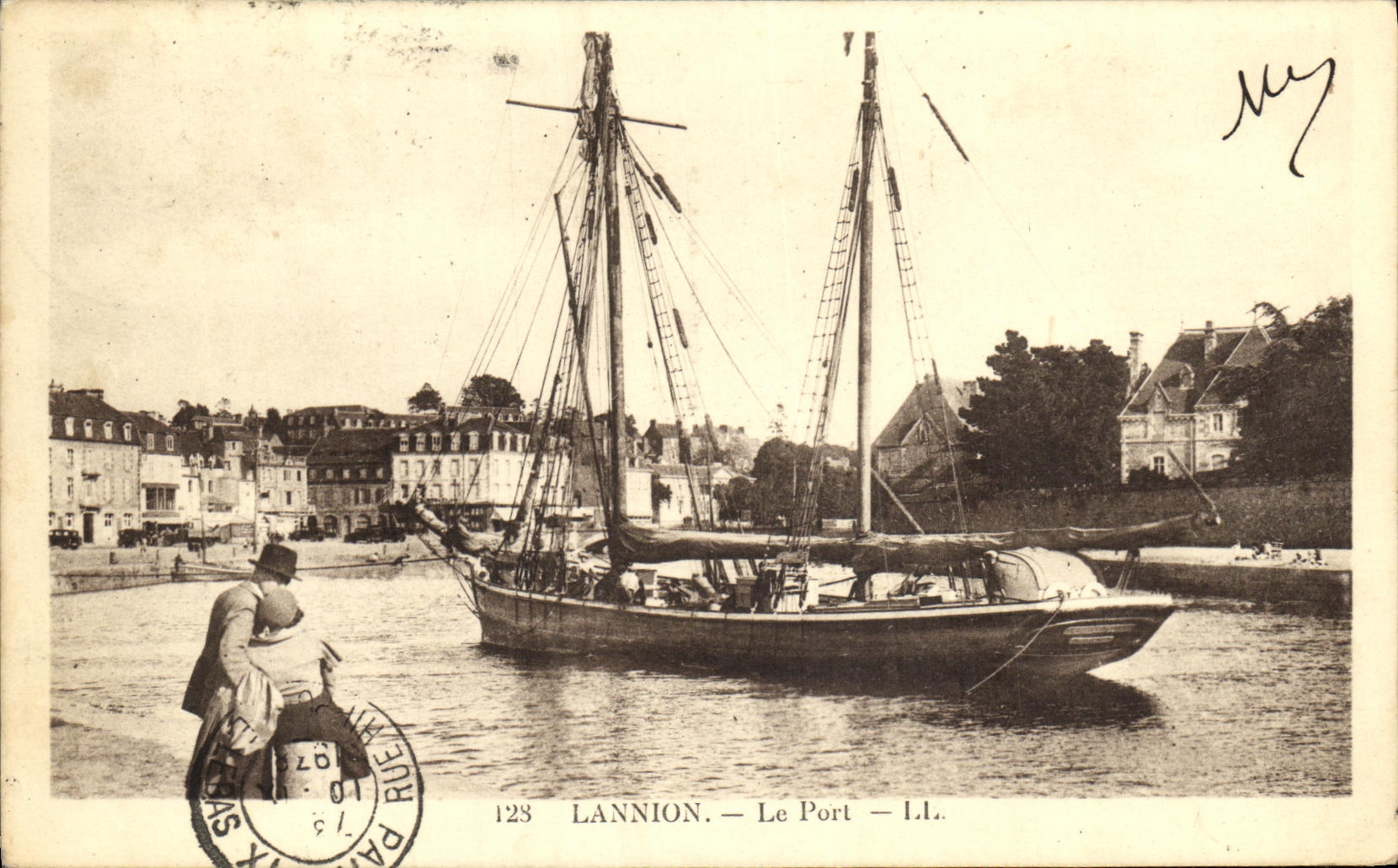 CPA Lannion Le Port Bateau Voilier 