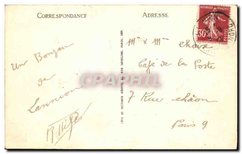 CPA Lannion Le Port Bateau Voilier  — Rückseite