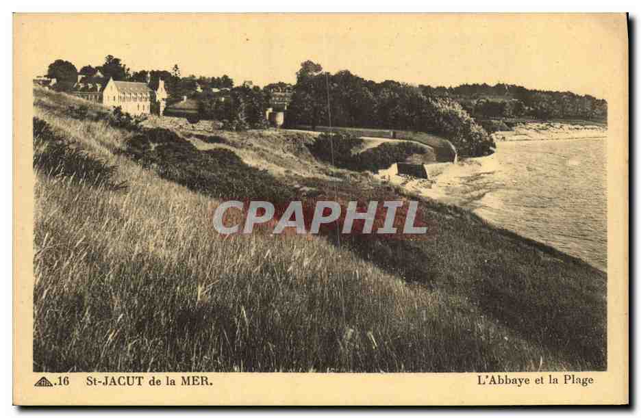 CPA Saint Jacut de la Mer L Abbaye et la Plage