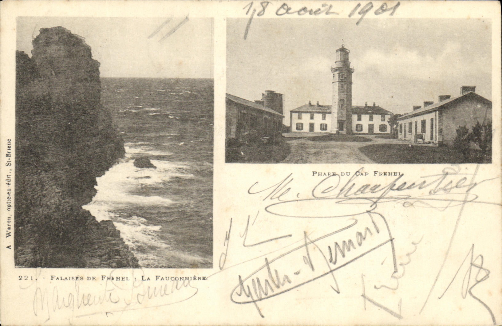 CPA Cap Frehel Falaises Phare du CAp Frehel 