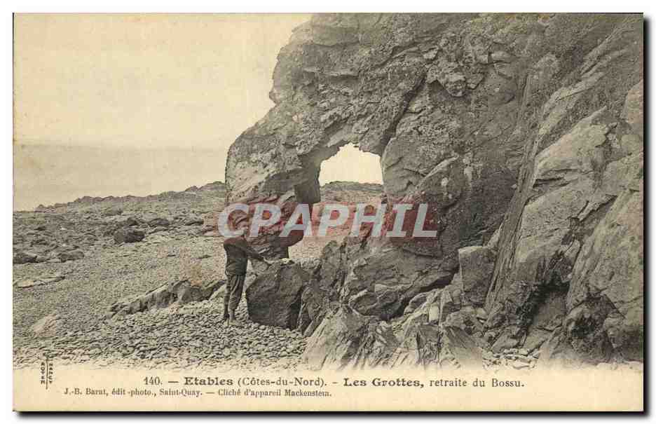 Etables (Côtes-du-Nord) — Les Grottes, retraite du Bossu — J.-B. Barni, édit.-photo, Saint-Quy