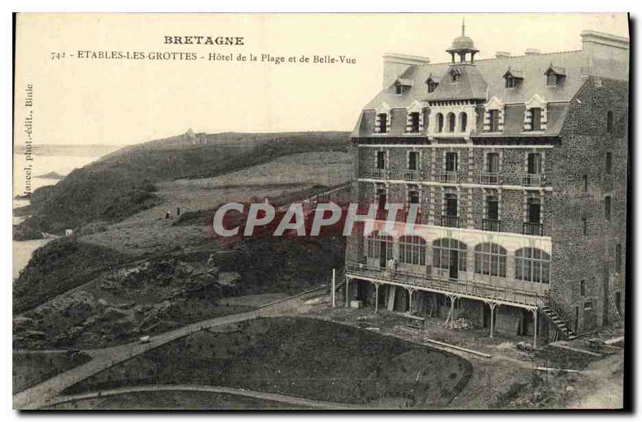 CPA Etables La Grotte Hotel de la Plage et de Belle Vue