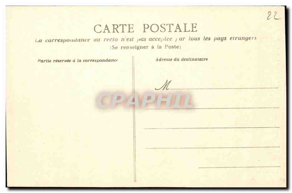 CPA Etables La Grotte Hotel de la Plage et de Belle Vue — Back