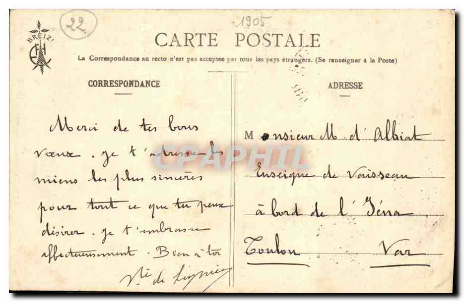 CPA Saint Brieuc Viaduc de Toupin Chemins de fer ligne de St Brieuc a Moncontour  — Rückseite