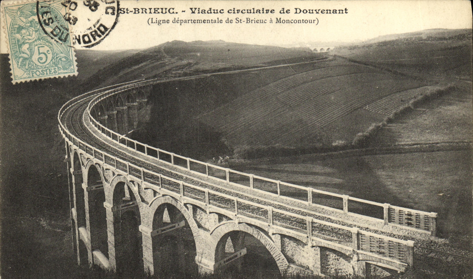 CPA Saint Brieuc Viaduc Circulaire de Douvenant Ligne departementale de St Brieuc a Mncontour 