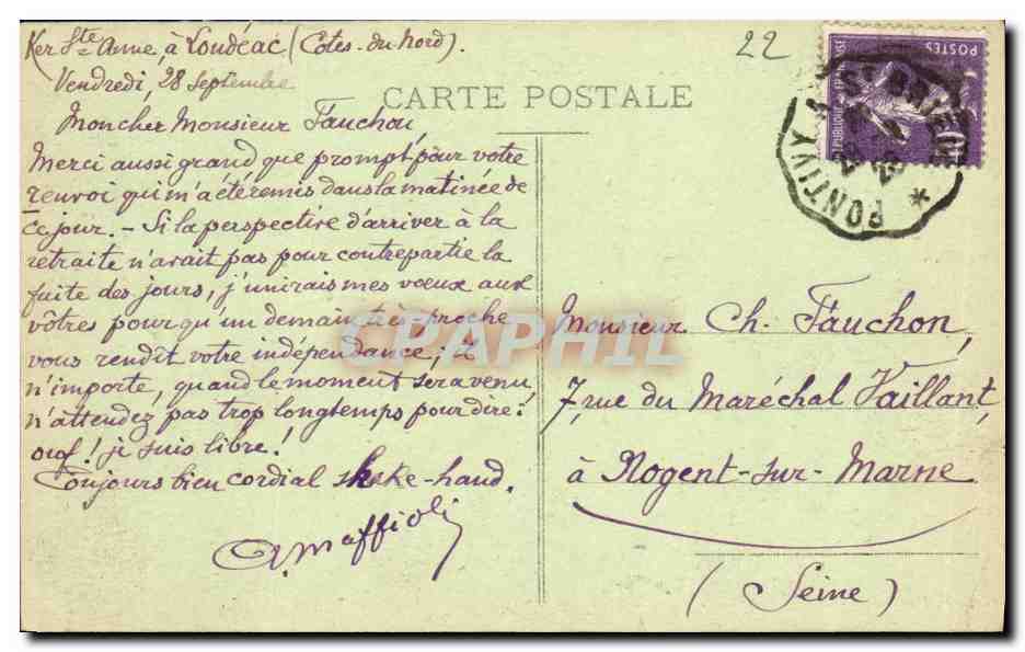 St-Brieuc-Légué — Terrasse de l'anse à la Vierge — Coll. E. Hamonie, n° 4039 — Reverso