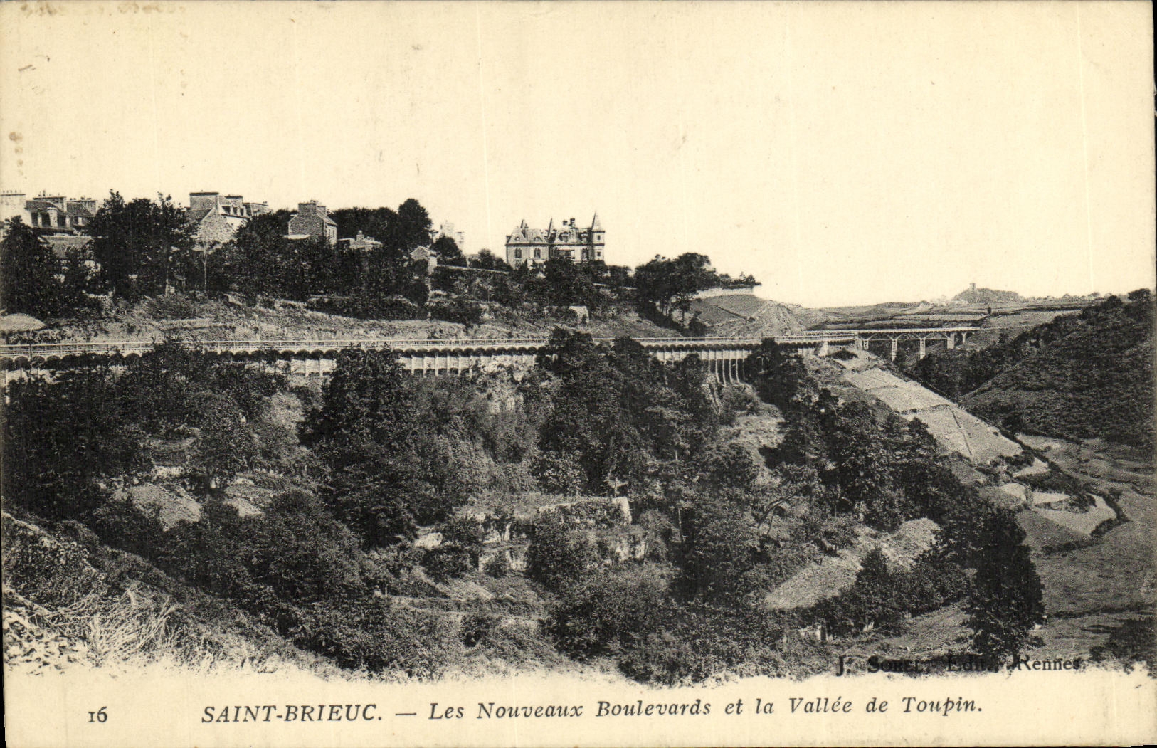 SAINT-BRIEUC — Die neuen Boulevards und die Tal der Toupin — J. Sonet, Verlag Rennes, Nr. 16