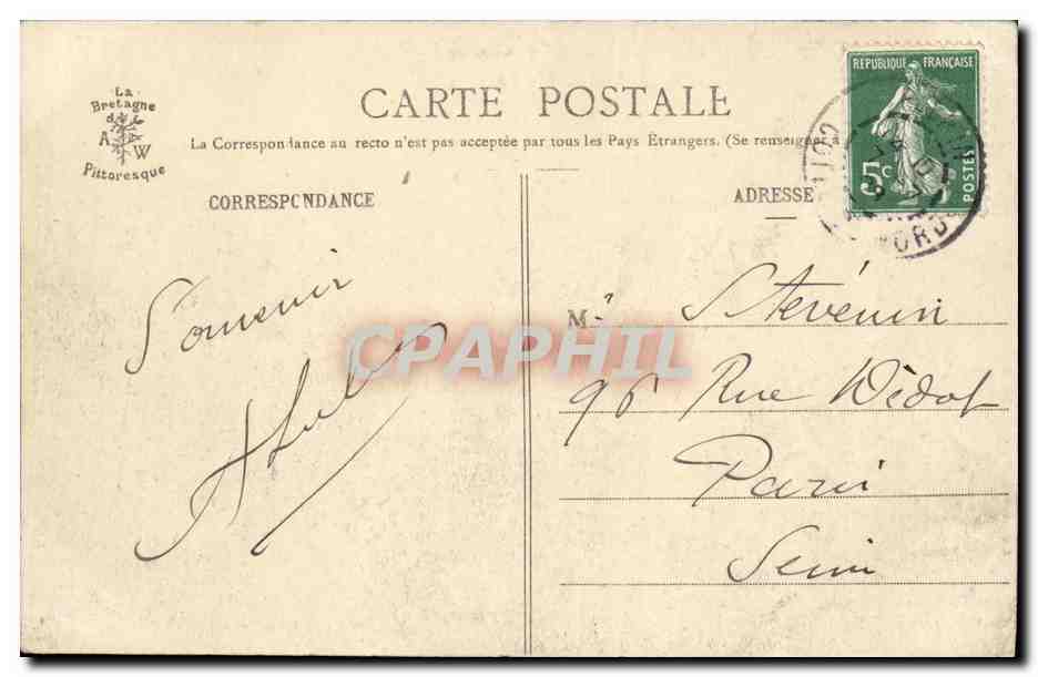 L'Anse aux Moines - Le Légué-St-Brieuc — Collection A. Waron, n°2236 — Rückseite