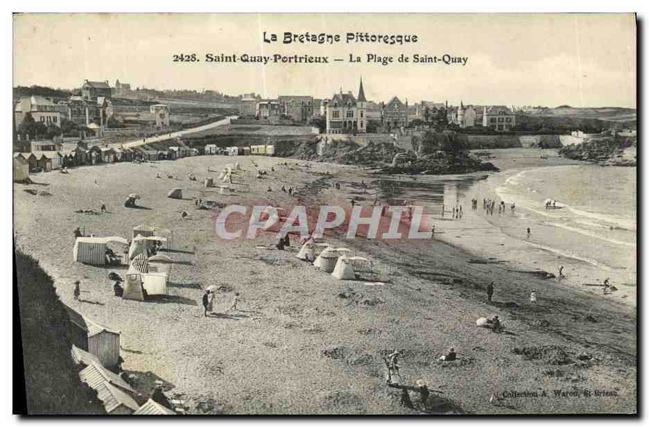 Pittorelle Bretagne — Saint-Quay-Portrieux — Die Strand von Saint-Quay — Sammlung A. Waron, St-Brieuc