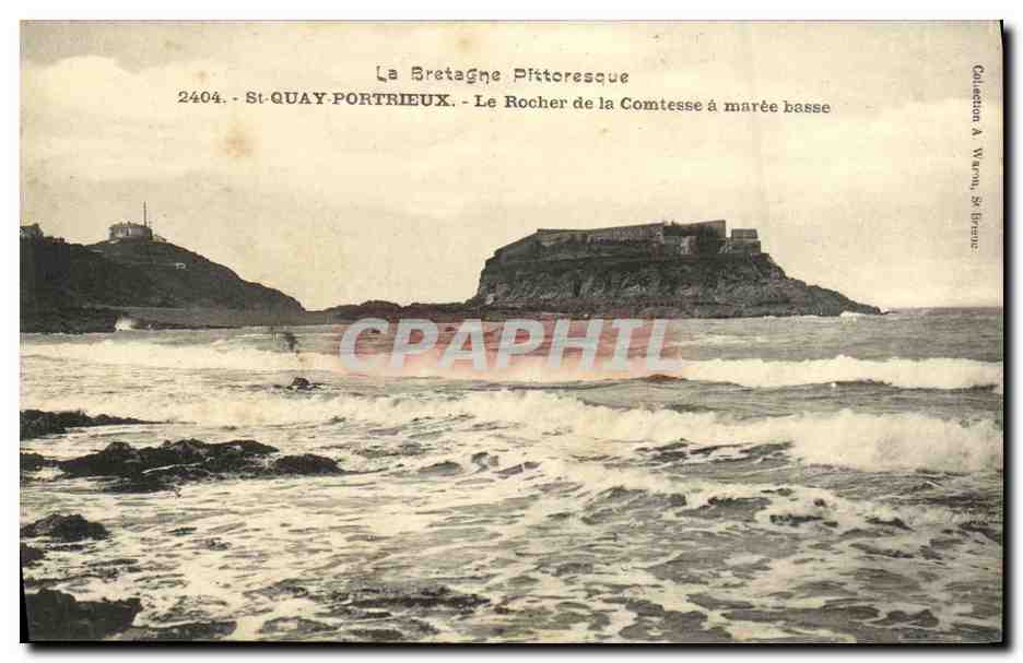 St-Quay-Portrieux — La roccia della Contessa a marea bassa — La Bretagna Pittoresca, n°2404
