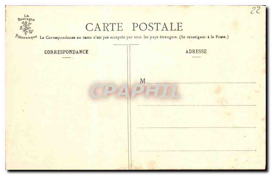 St-Quay-Portrieux — La roccia della Contessa a marea bassa — La Bretagna Pittoresca, n°2404 — Verso